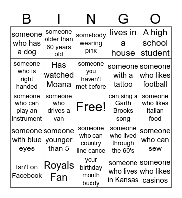 WETTER FAMILY REUNION Bingo Card