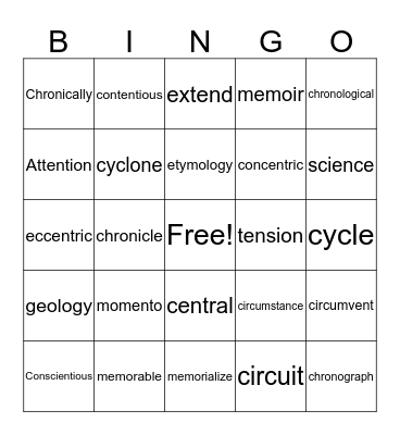 Bingo Card