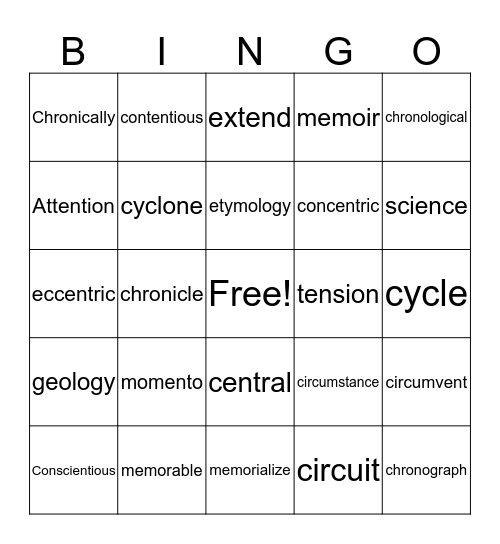 Bingo Card