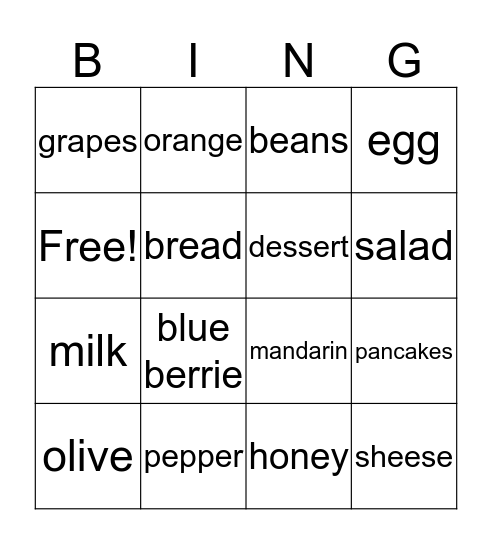 word bingo !!!! Englisch words Bingo Card