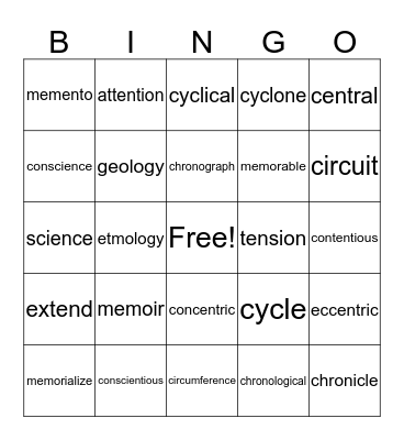 Christian Bingo Card