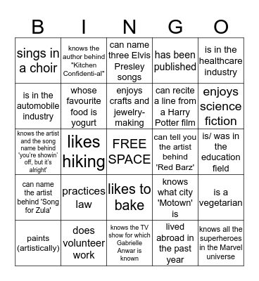 FIND SOMEONE WHO... Bingo Card