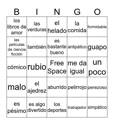 Chapter 2 Bingo Card