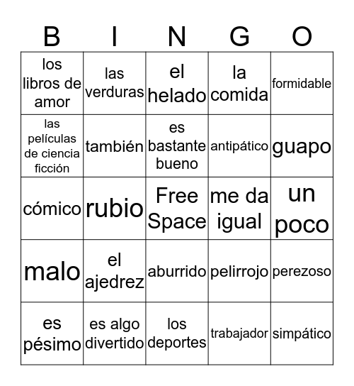 Chapter 2 Bingo Card