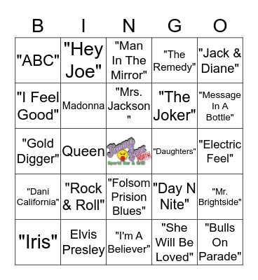 Jimmy Geez Music Bingo Card