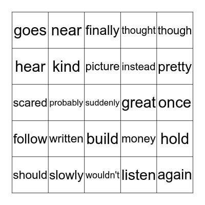 HFW #5 Bingo Card