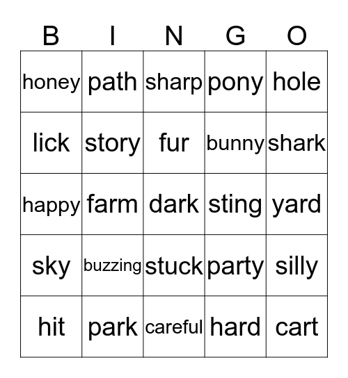 Wordlist 11 Bingo Card