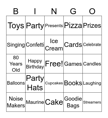 Maurine's Birthday Bingo Card