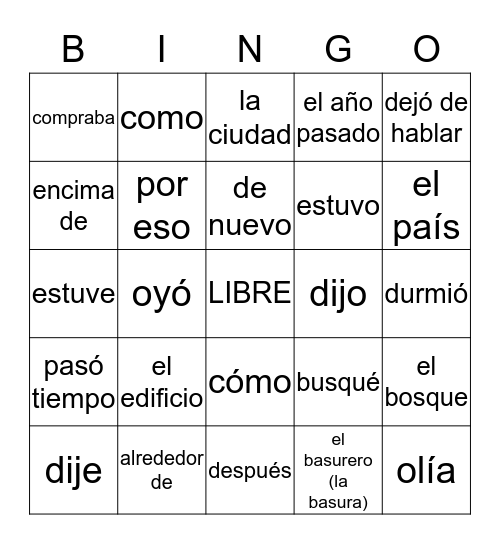 Final Review #2 2018 Bingo Card