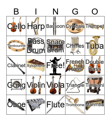 Instruments of the Orchestra Bingo Card