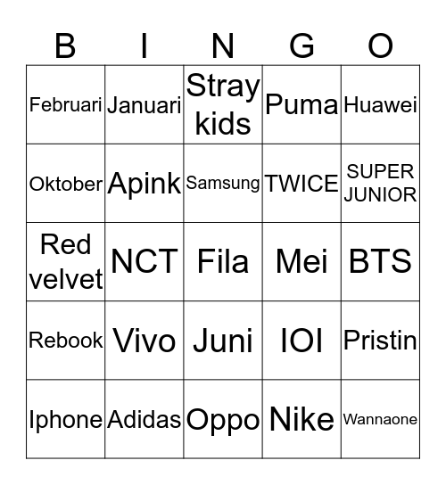 Ayyasha Keara Number 1 Fan Bingo Card