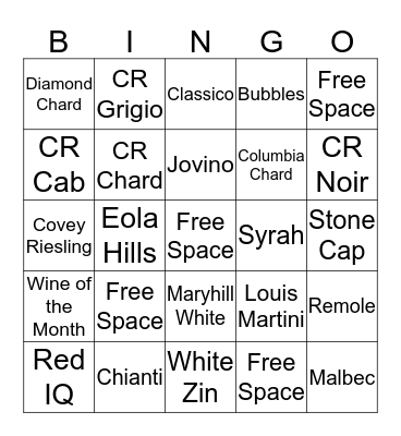 Fine Wine Bingo Time! Bingo Card
