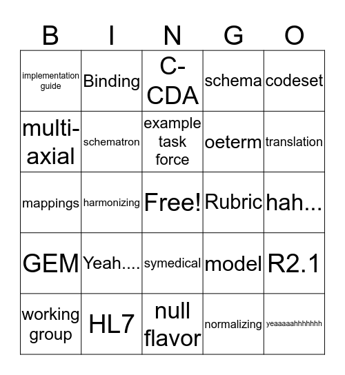 5th Month Bingo Card