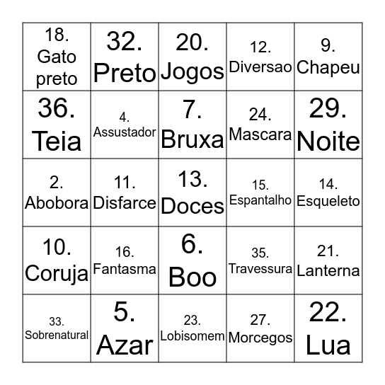 free Bingo Card