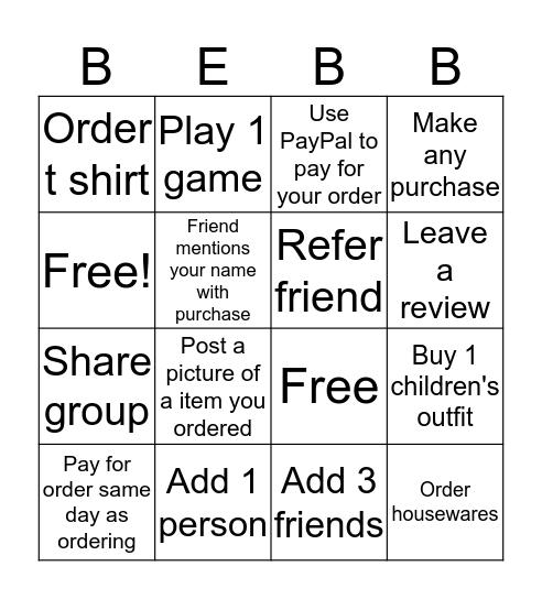 Blue eyes boutique bingo Card