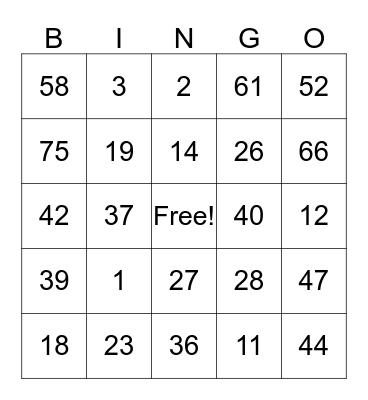 Encompass Bingo Card