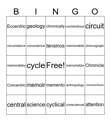 Bingo Card