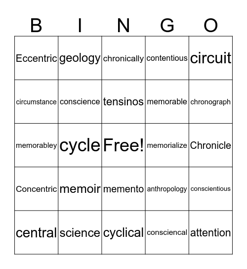 Bingo Card