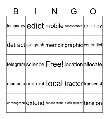 Bingo Card