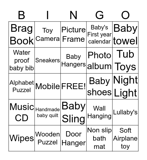 Luke's Baby Shower  Bingo Card