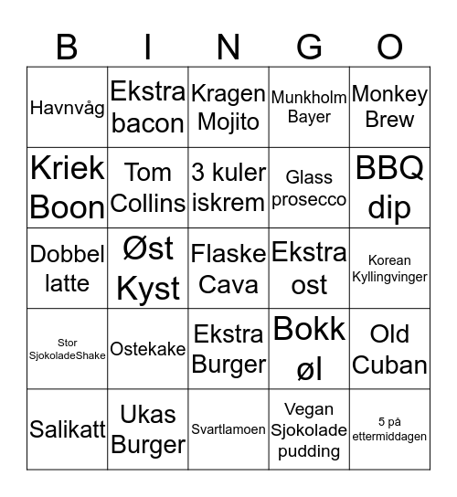 Døgnvill Bingo! Bingo Card