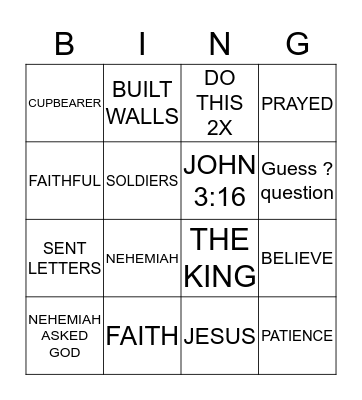 THE PRAYER OF FAITH Bingo Card