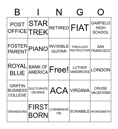 ALL ABOUT AUDREY Bingo Card