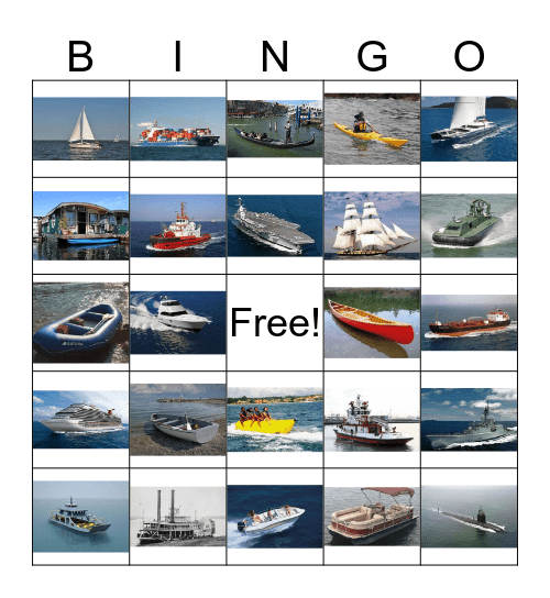 BOAT BINGO Card