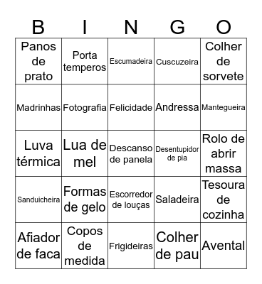 Chá da Dressa Bingo Card