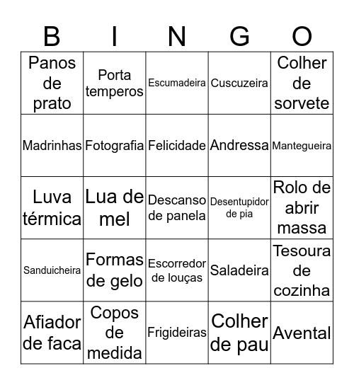 Chá da Dressa Bingo Card