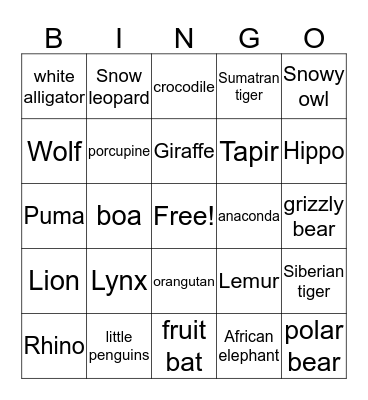 D or K BINGO Card