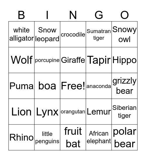 D or K BINGO Card