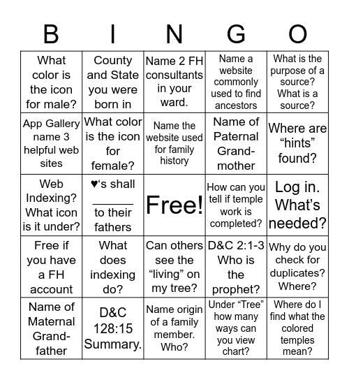 Bingo Card