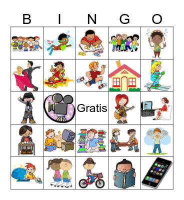 Actividades en español Bingo Card