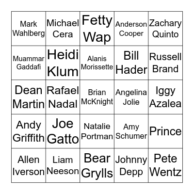 June Birthdays Bingo Card