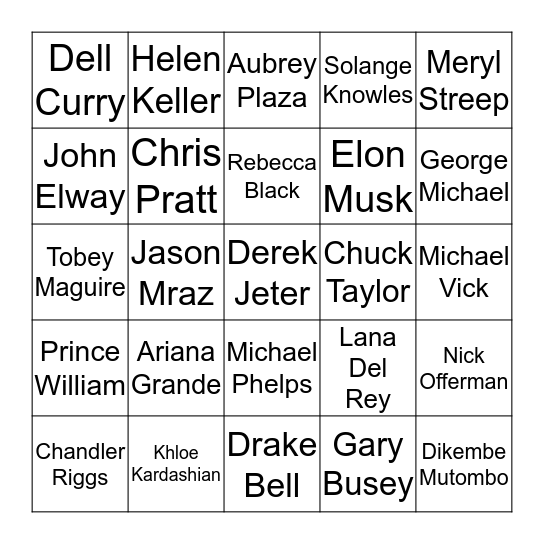 June Birthdays Vol. 3 Bingo Card