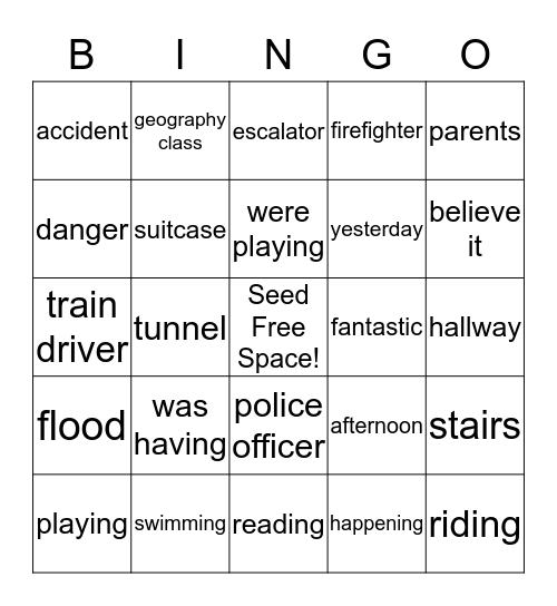 Super Minds 4a, Units 3-4 Vocabulary Bingo Card