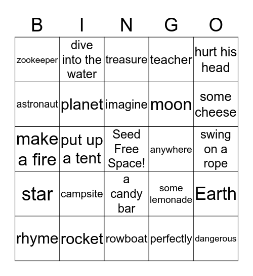 Super Minds 4b, Units 8-9 Vocabulary Bingo Card