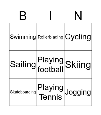 Sports Bingo Card