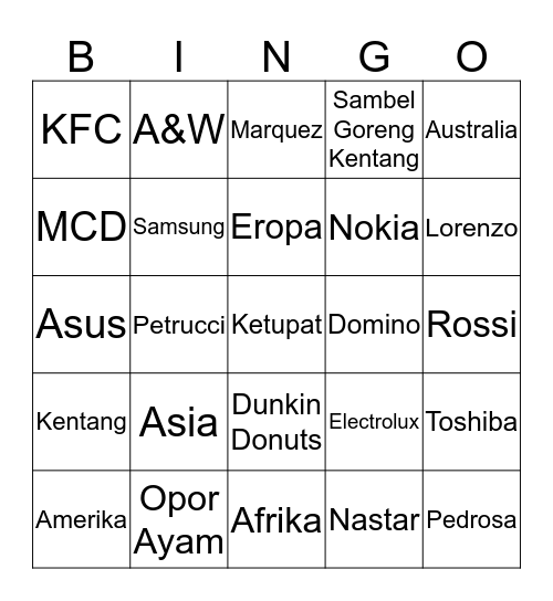 FEL2CITY’s Number 1 Fan Bingo Card