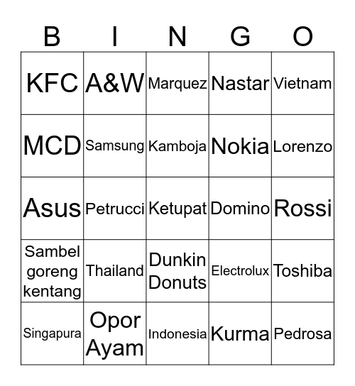 FEL2CITY’s Number 1 Fan Bingo Card