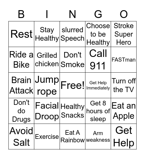 STROKE BINGO Card