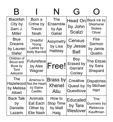Summer Reading Bingo Card