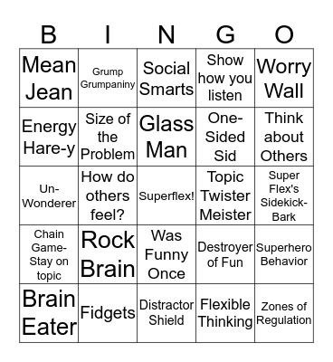 The Unthinkables  Bingo Card