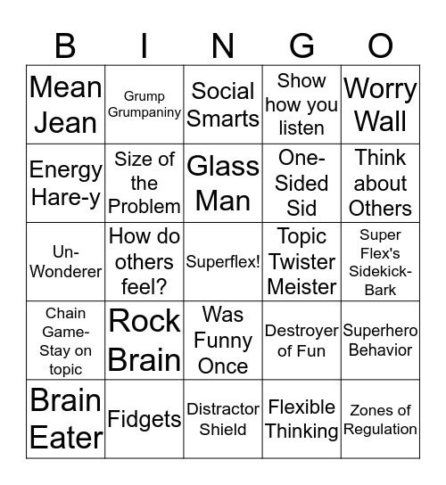 The Unthinkables  Bingo Card