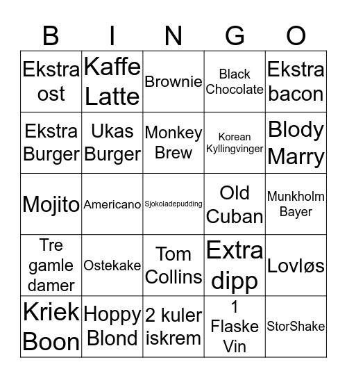 Døgnvill Bingo! Bingo Card