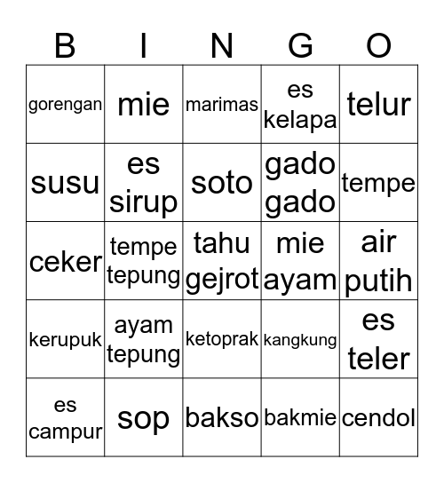 buat game Bingo Card