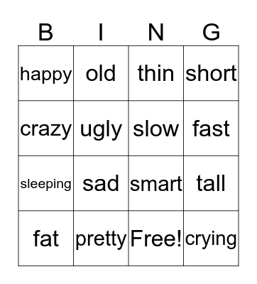 EFL Bingo Card