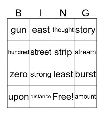 3rd Grade Spelling- week 5 Bingo Card