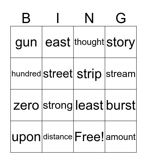 3rd Grade Spelling- week 5 Bingo Card